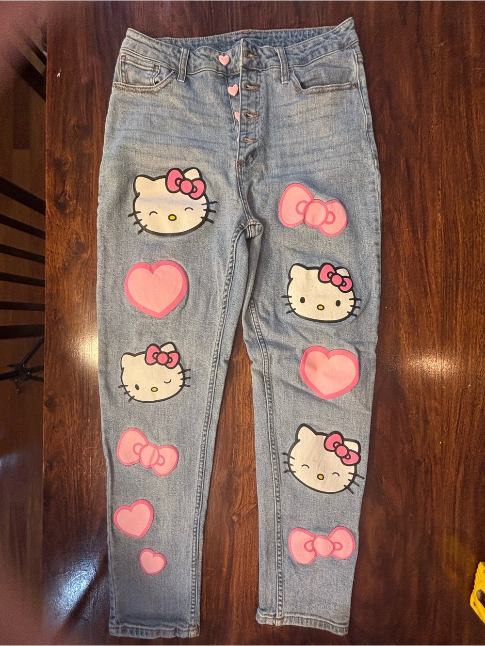 Hello Kitty Hearts Mom Jeans, Hot Topic/Sanrio Collab, SZ 9